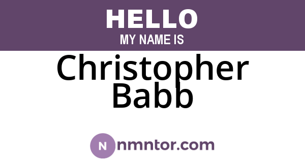 Christopher Babb