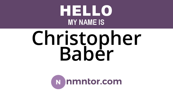 Christopher Baber