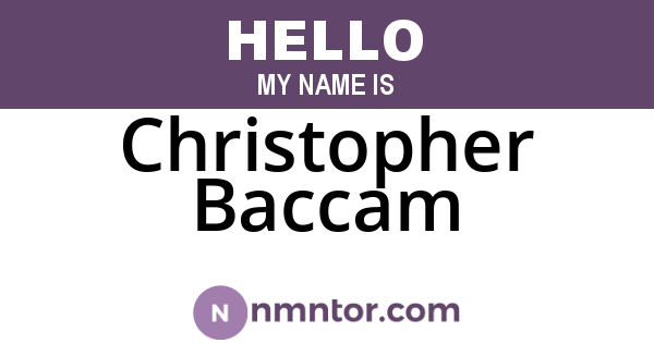 Christopher Baccam