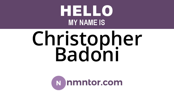 Christopher Badoni