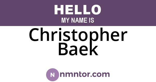 Christopher Baek