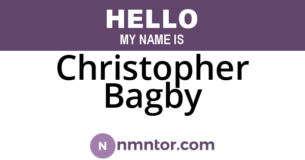 Christopher Bagby