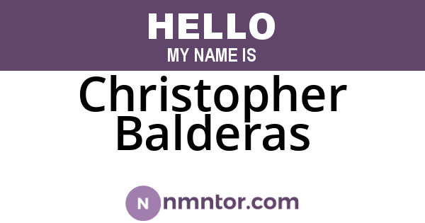 Christopher Balderas