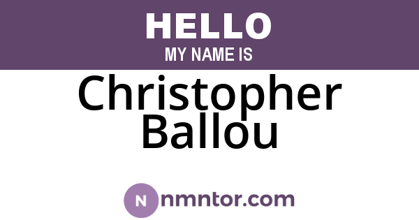 Christopher Ballou
