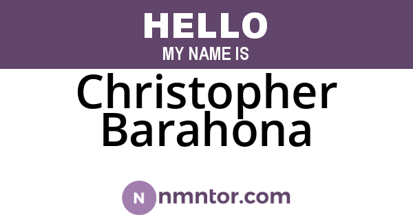 Christopher Barahona