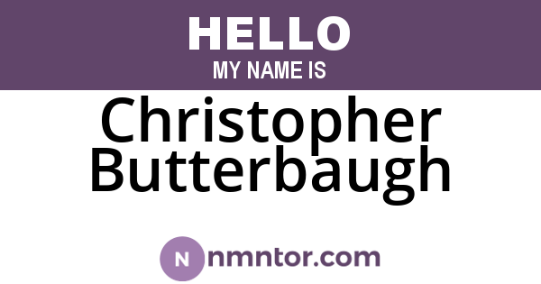 Christopher Butterbaugh