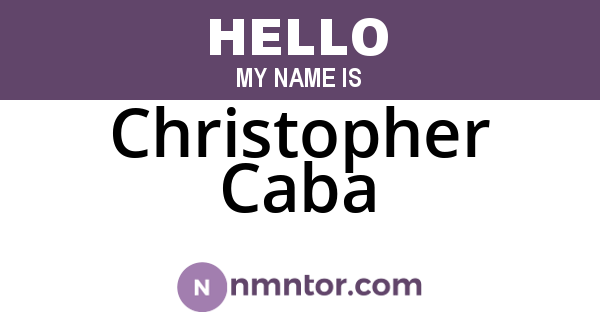 Christopher Caba