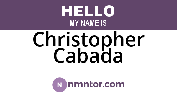 Christopher Cabada