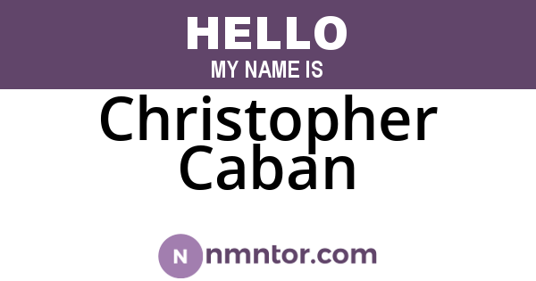 Christopher Caban