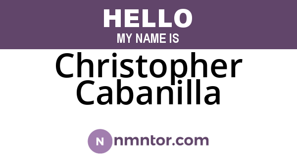 Christopher Cabanilla