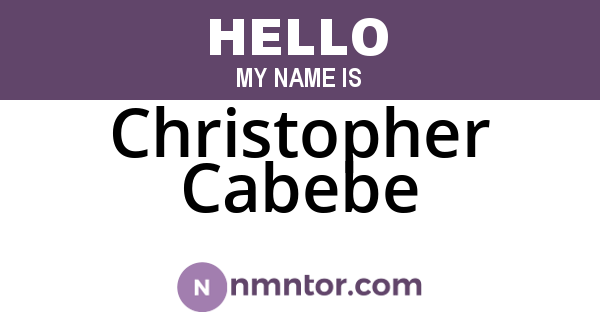 Christopher Cabebe