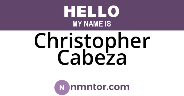 Christopher Cabeza