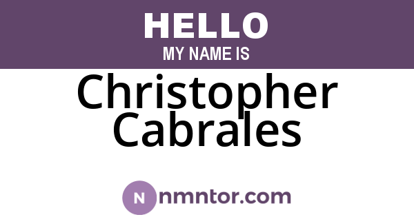 Christopher Cabrales