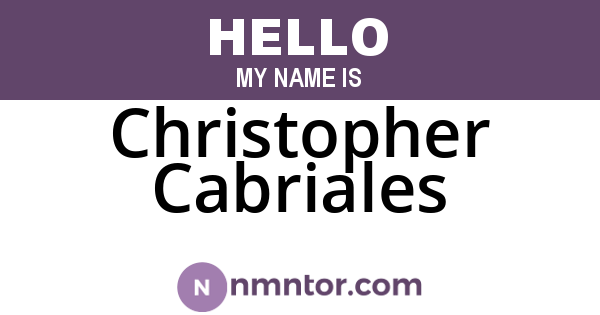 Christopher Cabriales
