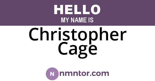 Christopher Cage