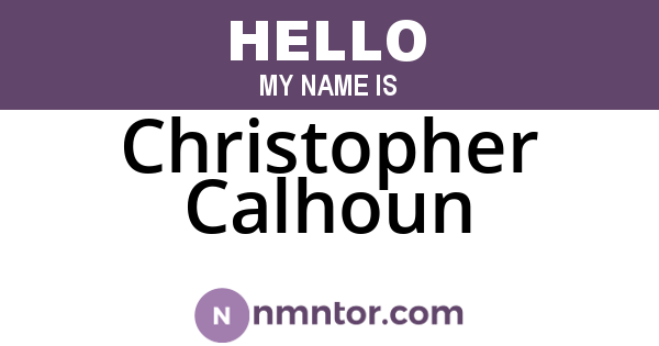 Christopher Calhoun