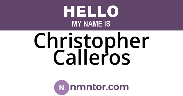 Christopher Calleros