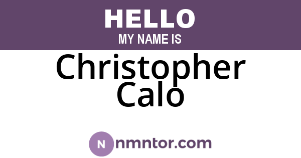 Christopher Calo