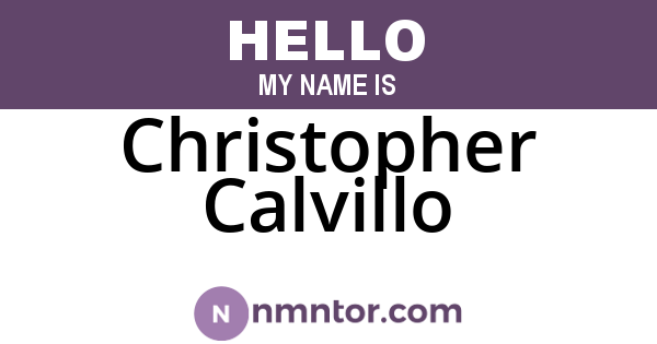 Christopher Calvillo