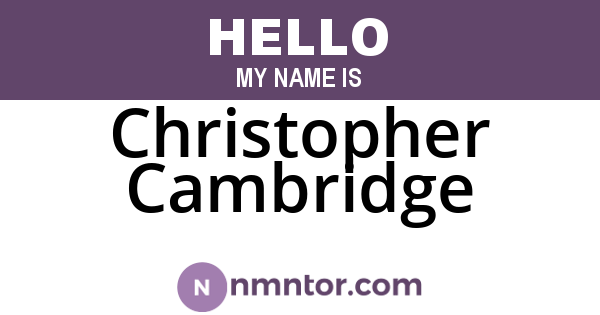Christopher Cambridge