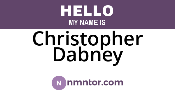 Christopher Dabney