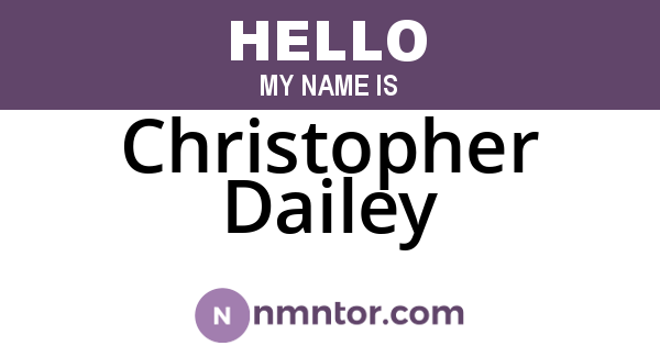 Christopher Dailey