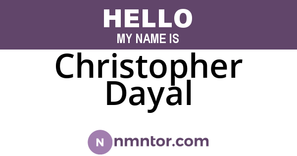 Christopher Dayal