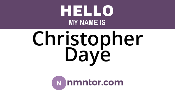 Christopher Daye