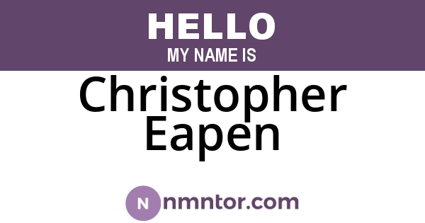 Christopher Eapen