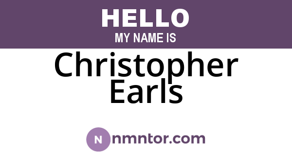 Christopher Earls