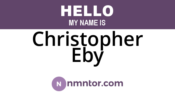 Christopher Eby