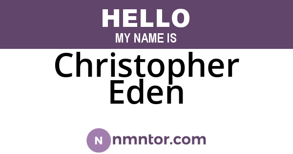 Christopher Eden