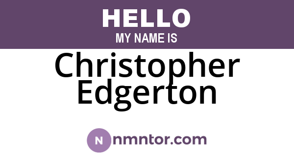 Christopher Edgerton