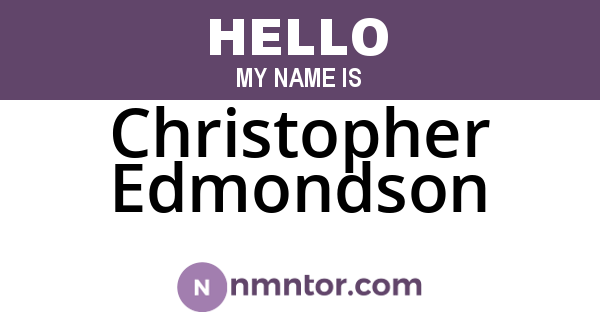Christopher Edmondson