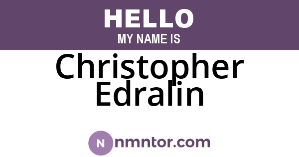 Christopher Edralin