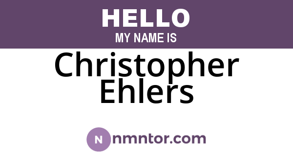 Christopher Ehlers