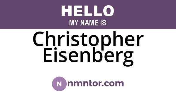 Christopher Eisenberg