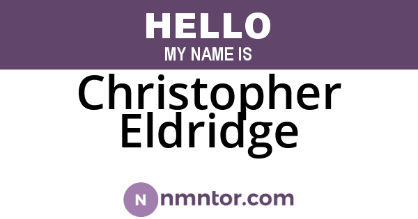 Christopher Eldridge