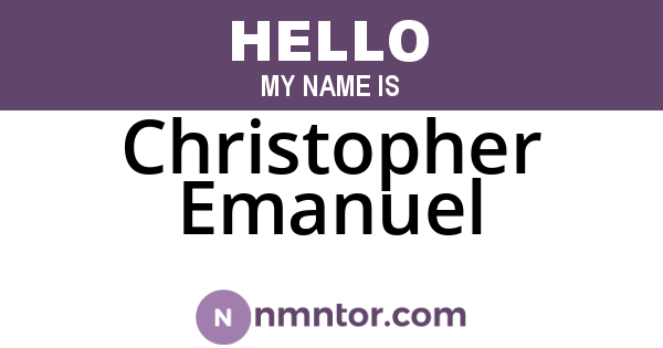 Christopher Emanuel