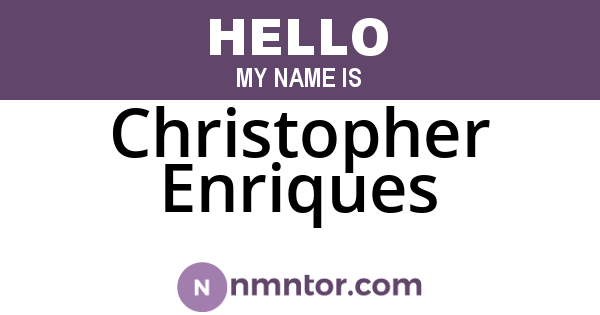 Christopher Enriques