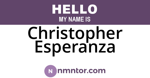 Christopher Esperanza