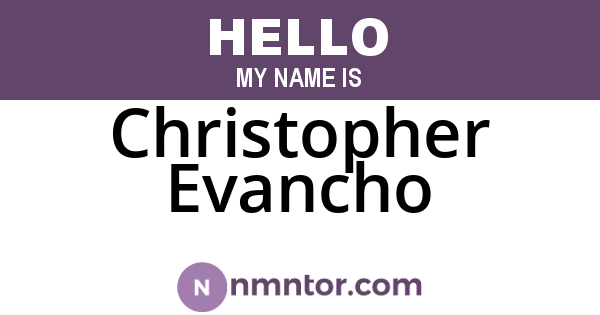 Christopher Evancho
