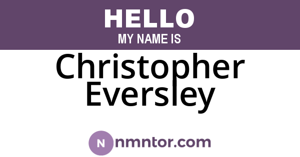Christopher Eversley