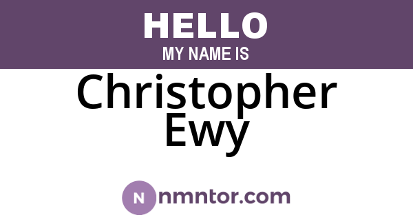 Christopher Ewy