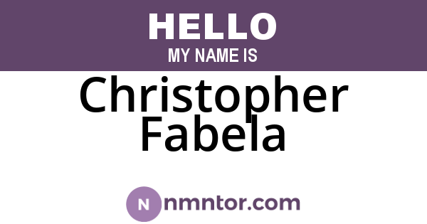 Christopher Fabela