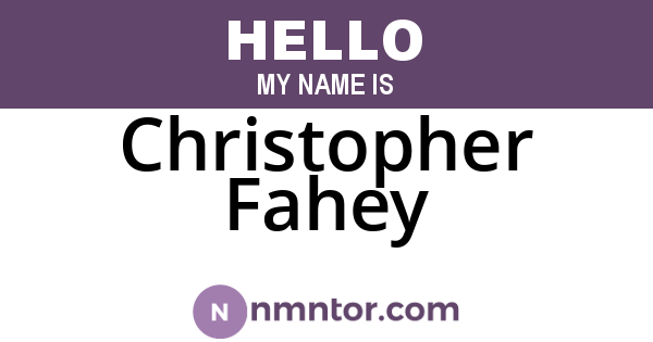 Christopher Fahey