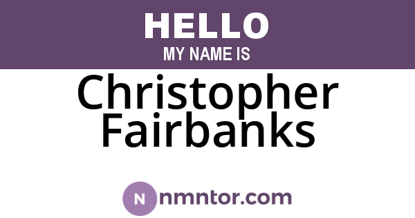 Christopher Fairbanks
