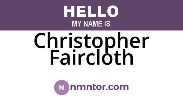 Christopher Faircloth