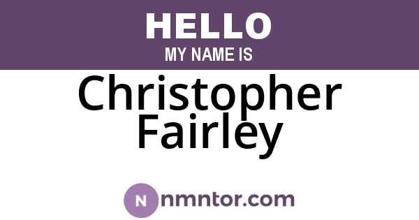 Christopher Fairley