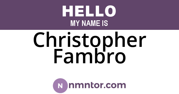 Christopher Fambro